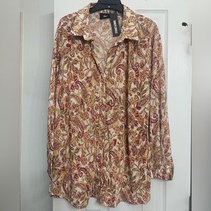 NWT Ladies Paisley Blouse 3X by Inner Circle